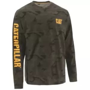 Caterpillar Mens Trademark Banner Camo Long-Sleeved T-Shirt (4XL) (Brown Camo)