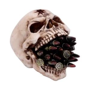 Bite the Bullet Resin Skull Ornament