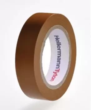 HellermannTyton HelaTape Flex Brown Electrical Tape, 15mm x 10m