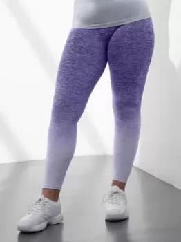 Tombo Seamless Fade Out Womens Yoga Leggings - Purple Marl