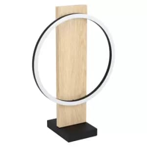 Table Lamp Colour Black Brown Shade White Plastic Bulb LED 1x12W Included