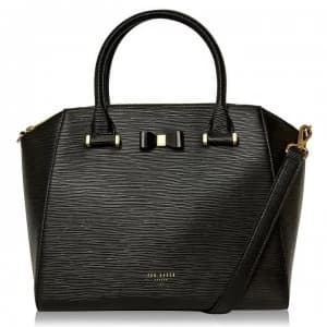 Ted Baker Daryyl Bow Leather Tote Bag - black