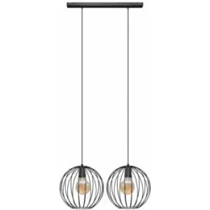 Helam Mercure Straight Bar Pendant Ceiling Light Black 70cm