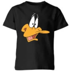 Looney Tunes Daffy Duck Face Kids T-Shirt - Black - 11-12 Years