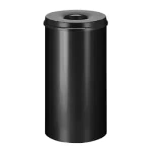 Waste paper bin, self-extinguishing, capacity 50 l, HxØ 625 x 335 mm, body Black / extinguishing lid black
