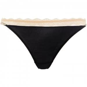 Heidi Klum Geometric Lace Thong - Black