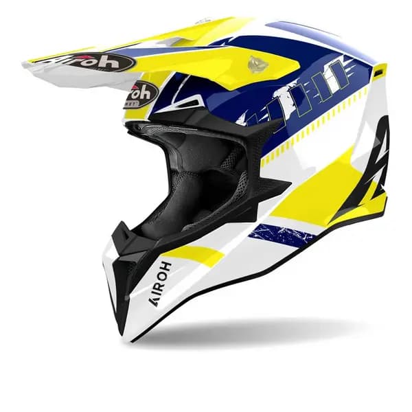 Airoh Wraaap Feel Yellow Blue Offroad Helmet Size 2XL