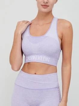 Calvin Klein Performance Seamless Medium Support Sports Bra - Lilac, Lilac Size M Women