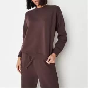Missguided Brushed Back Sweatshirt - Brown