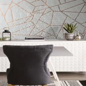 Sublime Rose Gold Theia Metallic Geometric Wallpaper - One size