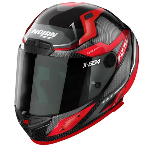Nolan X-804 RS Ultra Carbon Maven 015 Red Grey Full Face Helmet Size M