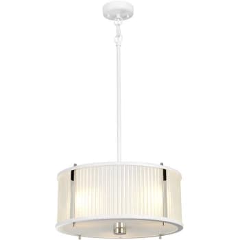 Elstead - Corona Cylindrical 3 Light Pendant, White Polished Nickel