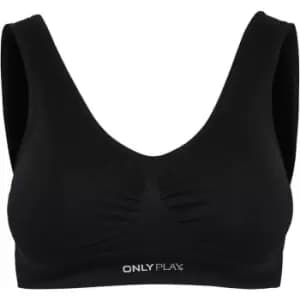 Only Play Play Black Seamless Ruched Sports Bra - Black