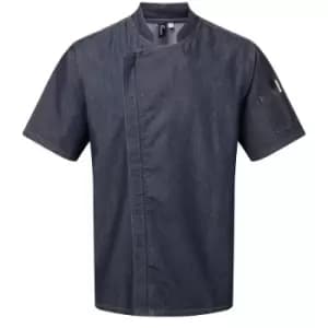 Premier Unisex Adult Short-Sleeved Chef Jacket (M) (Indigo Denim) - Indigo Denim