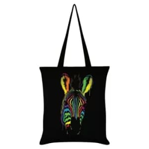 Unorthodox Collective Neon Zebra Tote Bag (One Size) (Black)