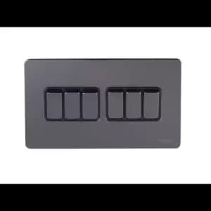 Schneider USFP 16AX 6G 2W Switched Black Insert Black Nickel - GU1462BBN