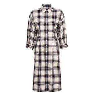 Gant Check Shirt Dress - Putty 034