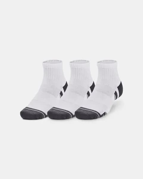 Under Armour Mens Performance Cotton 3 Pack Quarter Socks L- UK Size 8-11.5 White Pitch Gray 1379528-100-L