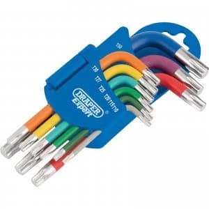 Draper 9 piece Metric Coloured Short Torx Key Set