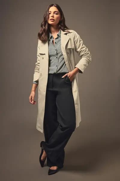Long Tall Sally Tall Trench Coat Light Beige