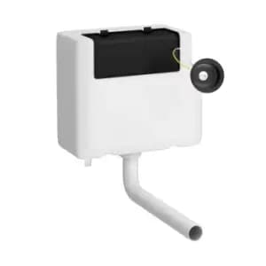 Hudson Reed Universal Access Bottom Inlet Cistern & Traditional Flush Plate - Matt Black