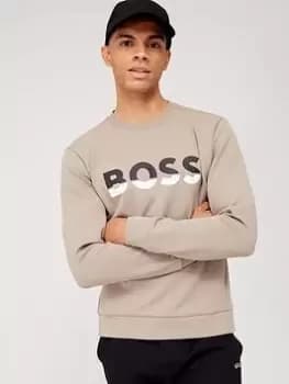 BOSS Salbo 1 Logo Sweatshirt, Light Green, Size 2XL, Men