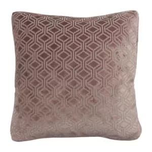 Avenue Velvet Jacquard Cushion Blush