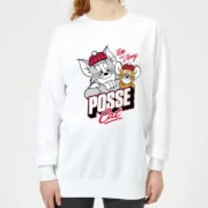 Tom & Jerry Posse Cat Womens Sweatshirt - White - L