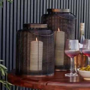 Hampton Woven Metal Lantern Copper