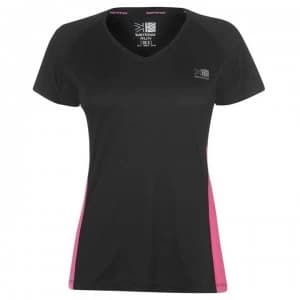 Karrimor Short Sleeve Run T Shirt Ladies - Black/Pink