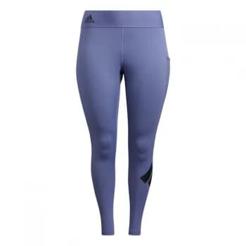 adidas Techfit Long Logo Leggings (Plus Size) Womens - Orbit Violet