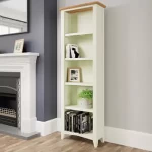 Bourton Large Bookcase in Cream and Light Oak