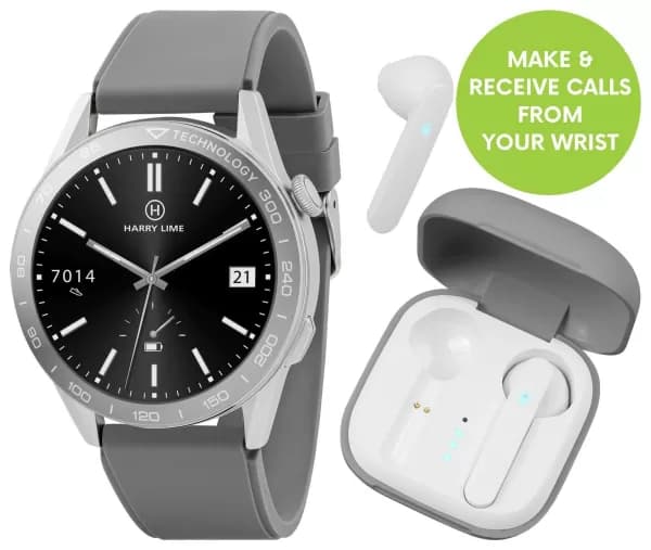 Harry Lime Grey Calling Smartwatch and Earbud Set