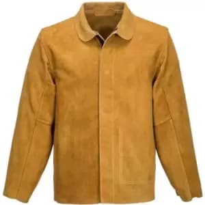 SW34TARM - sz M Leather Welding Jacket - Tan - Portwest