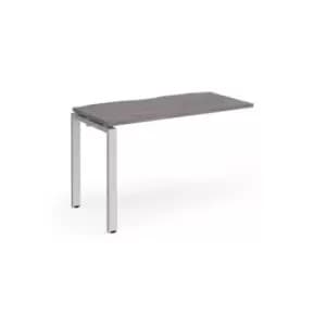Adapt add on unit single 1200mm x 600mm - silver frame and grey oak top