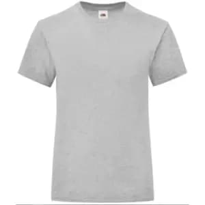 Fruit Of The Loom Girls Iconic T-Shirt (7-8 Years) (Heather Grey)