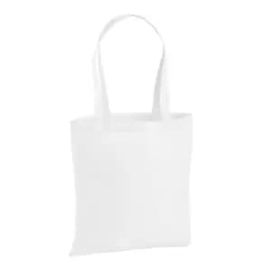 Westford Mill Premium Cotton Tote Bag (One Size) (White)