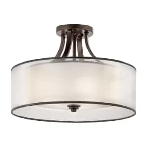 Lacey 4 Light Semi-Flush Mount, Mission Bronze, E27