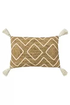 Godi Braided Jute Corner Tasselled Cushion