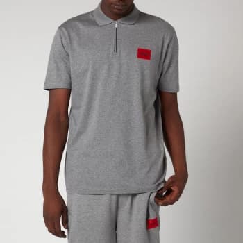 HUGO Mens Half Zip Polo Shirt - Meduim Grey - S