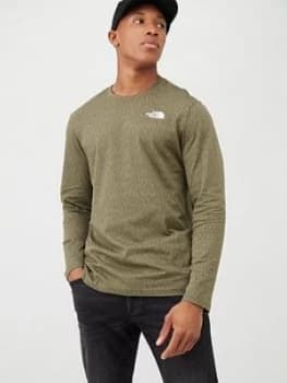 The North Face Long Sleeve Red Box T-Shirt - Olive