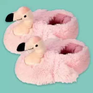 Flamingo Slippers in Pink, Textured