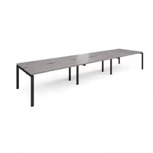 Adapt triple back to back desks 4800mm x 1200mm - Black frame and grey