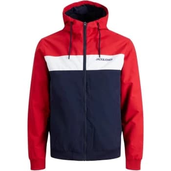 Jack and Jones Rush Hooded Bomber Jacket - Red
