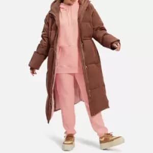 Ugg Womens Keeley Long Puffer Coat - Dark Chestnut - L