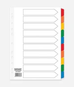 ValueX Divider 10 Part A4 Mylar Coloured Tabs White