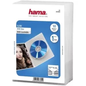 Hama Slim DVD Jewel Case Pack of 10 White/Transparent