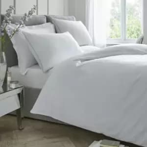 100% Cotton Percale 200 Thread Count Duvet Cover Set, White, Super King - Appletree