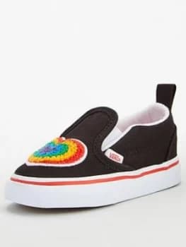 Vans Slip-On V Chenille Rainbow Toddler Plimsolls - Black/Multi