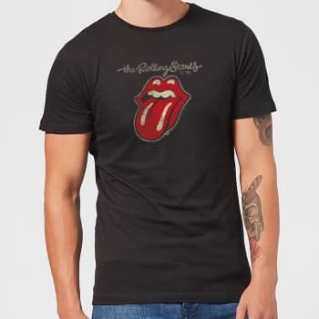 Rolling Stones Plastered Tongue Mens T-Shirt - Black - 3XL - Black